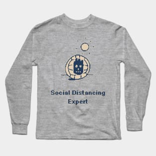 Social Distancing Expert - 1bit Pixel Art Long Sleeve T-Shirt